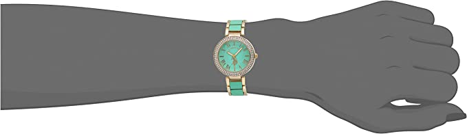 U.S. Polo Assn. Women's USC40221Gold­ Tone and Turquoise Bracelet Watch - 3alababak