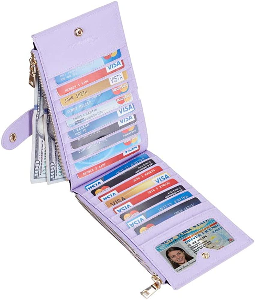 Travelambo Womens Wallet RFID Blocking Bifold Multi Card Case Wallet with Zipper Pocket - 3alababak