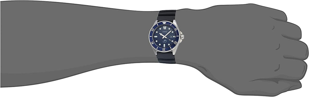 Casio Men's Diver Inspired Stainless Steel Quartz Watch with Resin Strap, Blue Black, 25.6 (Model: MDV106B-1AV) - 3alababak