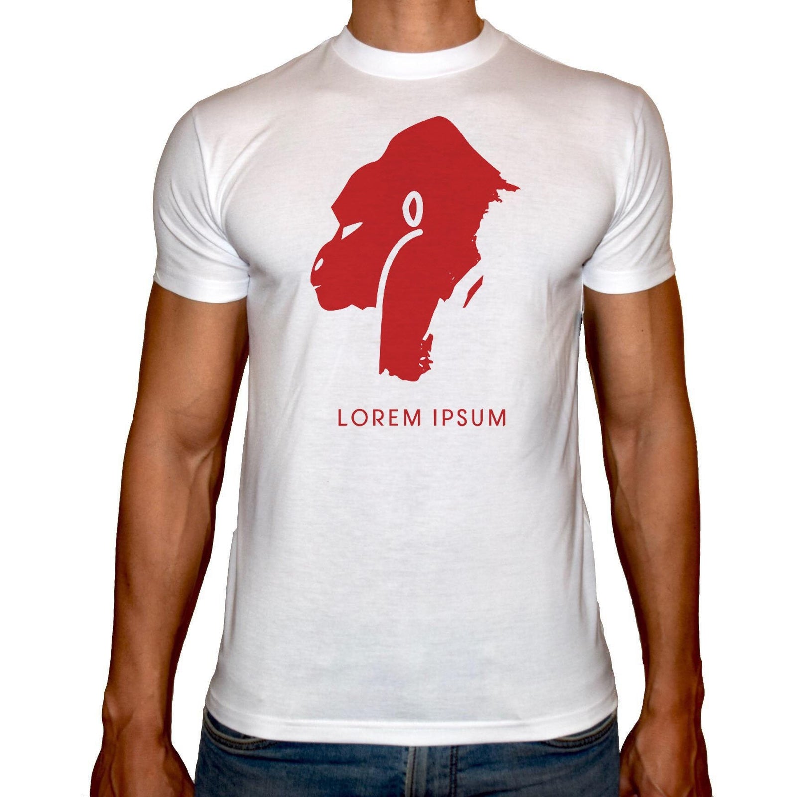 Phoenix WHITE Round Neck Printed T-Shirt Men (King kong) - 3alababak