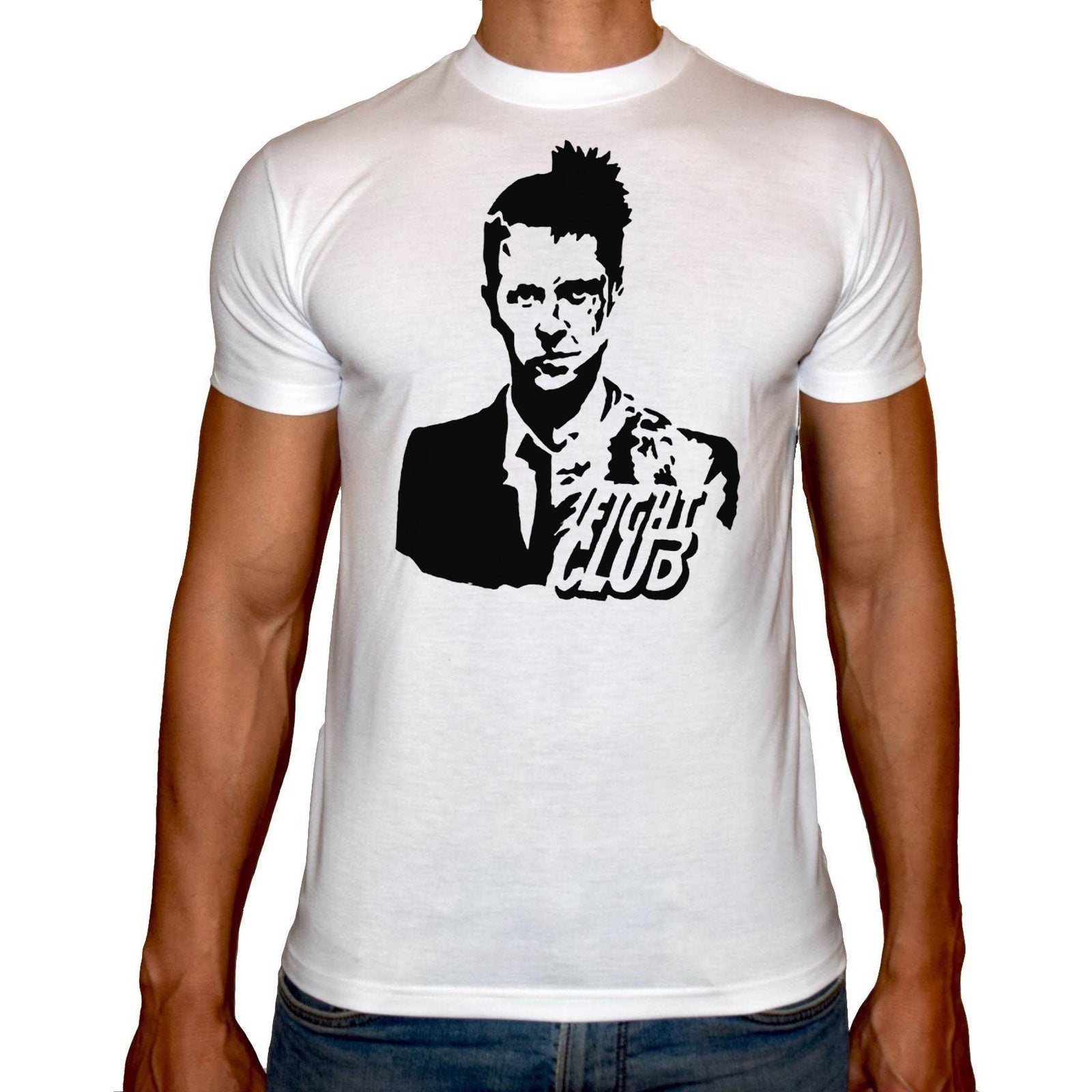 Phoenix WHITE Round Neck Printed T-Shirt Men (Fight club) - 3alababak