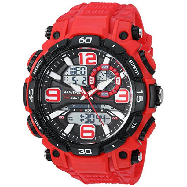 Armitron Sport Men's 20/5270RED Analog-Digital Chronograph Red Resin Strap Watch - 3alababak