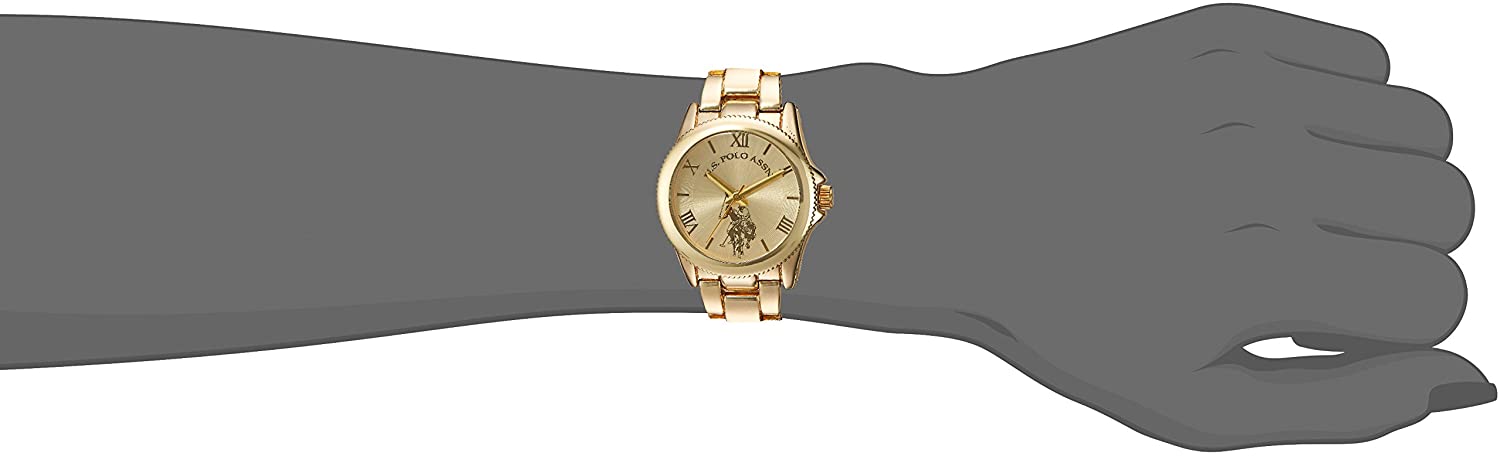 U.S. Polo Assn. Women's USC40043 Analog Display Analog Quartz Gold Watch - 3alababak