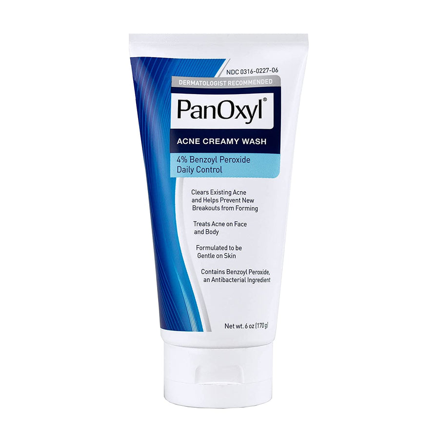 PanOxyl Antimicrobial Hydrating Acne Creamy Wash, 4% Benzoyl Peroxide, 6 Ounce - 3alababak