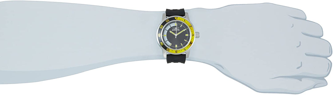 Invicta Men's 12846 Specialty Black Dial Watch, Black/Yellow