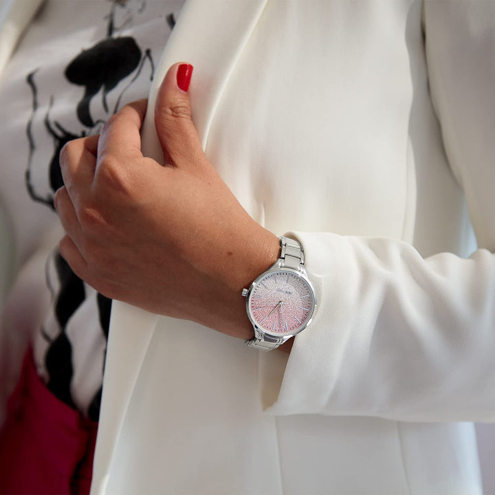 Nine West Women's Silver-Tone Bracelet Watch, NW/2337OMSV