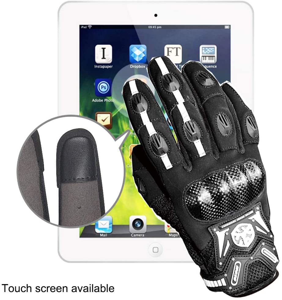 SCOYCO Touch Screen Carbon Fiber Knuckle Protective Shockproof Wear Resistant Ventilate Crashproof Summer Breathable Motorcycle Gloves