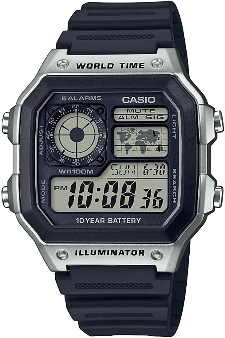 Casio Men's Black and Silver watch 10-Year Battery