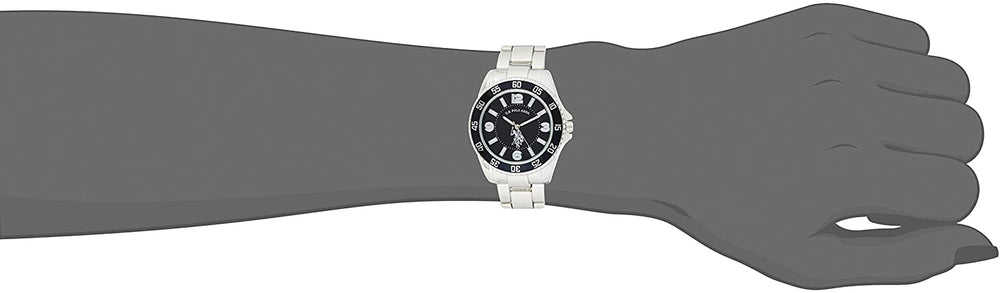 U.S. Polo Assn. USC80515 Men's Silver-Toned Watch with a Black Dial - 3alababak