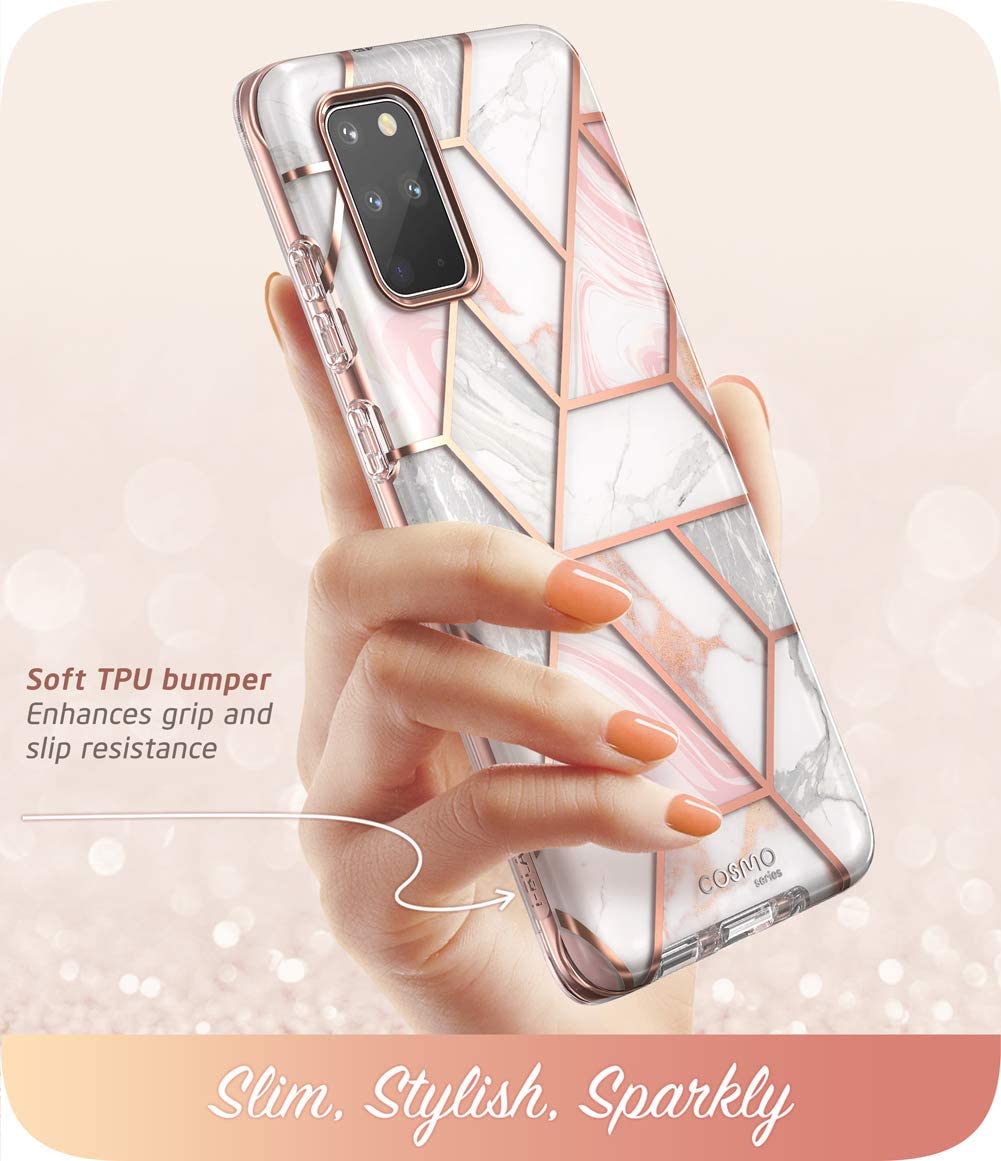 i-Blason Cosmo Series Case for Samsung Galaxy S20+ Plus 5G (2020 Release), Stylish Glitter Protective Bumper Case with Built-in Screen Protector - 3alababak