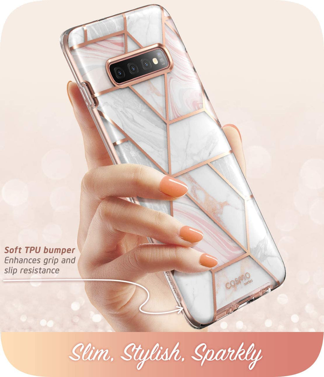 i-Blason Cosmo Series Case for Samsung Galaxy S10+ Plus, Stylish Glitter Protective Bumper Case Without Built-in Screen Protector - 3alababak