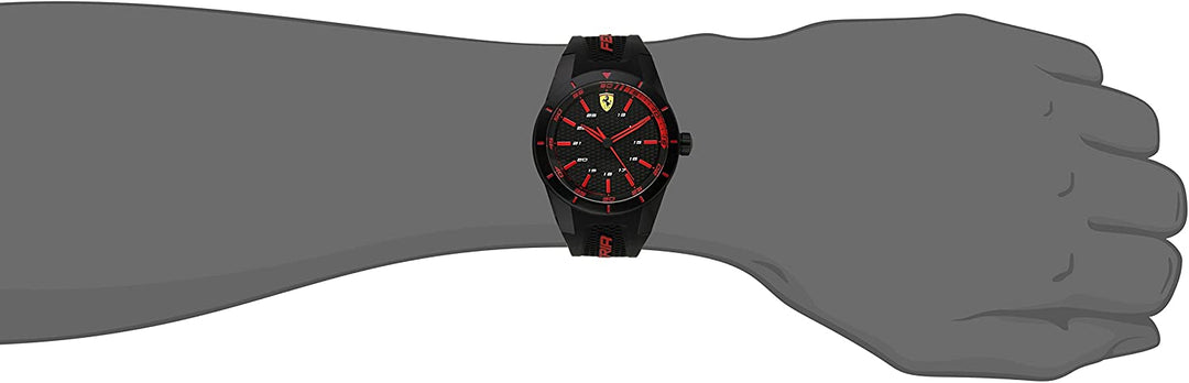 Ferrari Men's 0830245 REDREV Analog Display Quartz Black Watch - 3alababak