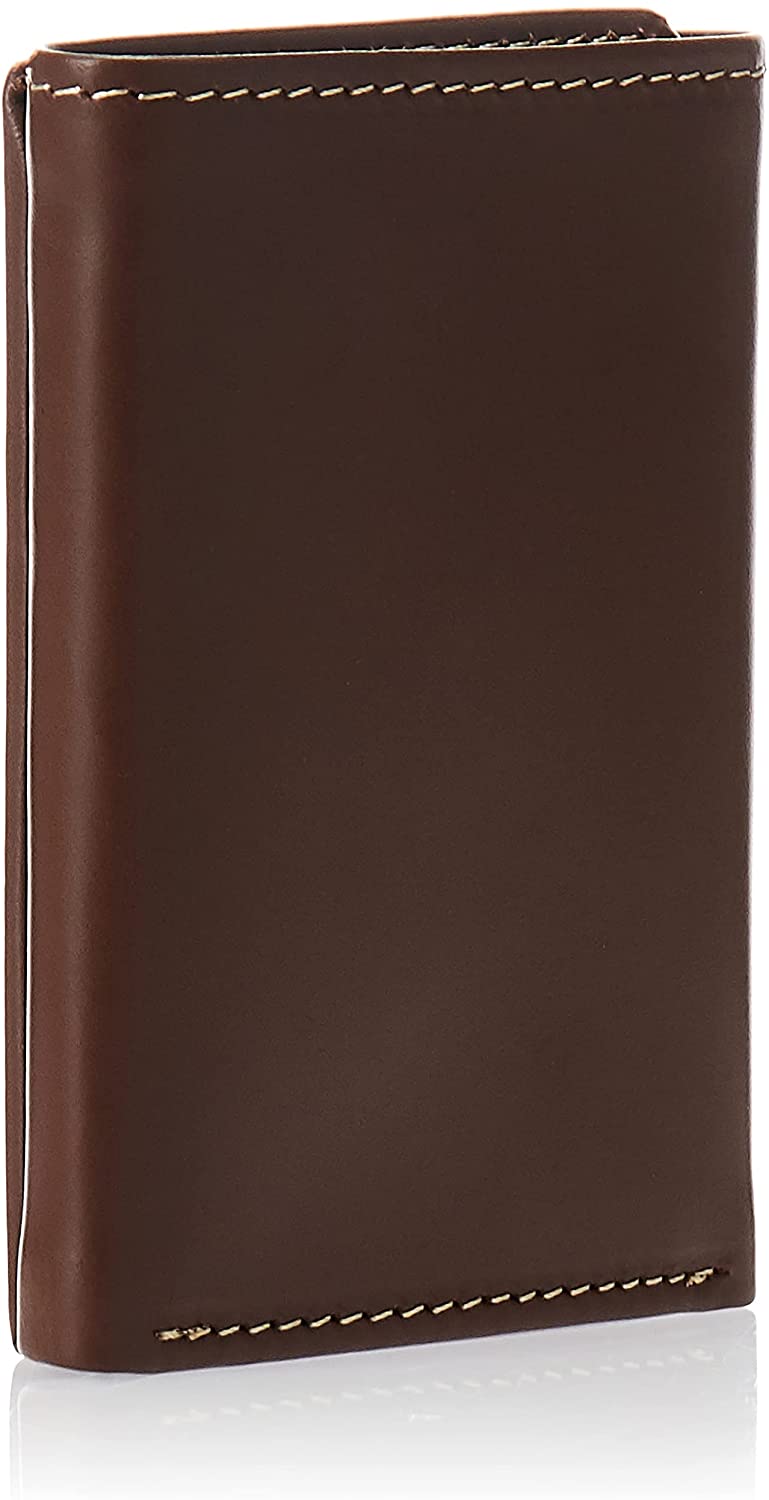 Timberland Men's Leather Trifold Wallet with ID Window Brown D77221/01
