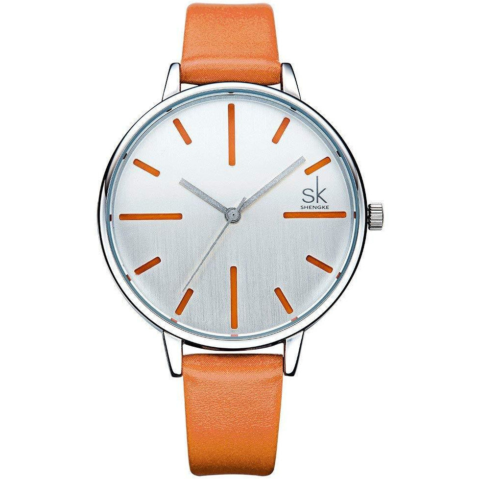SK Ladies Waterproof Watch K0060 ­Orange - 3alababak