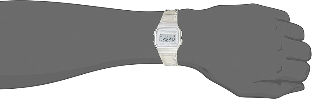 Casio Quartz Watch with Resin Strap, Clear, 20 (Model: F-91WS-7CF) - 3alababak