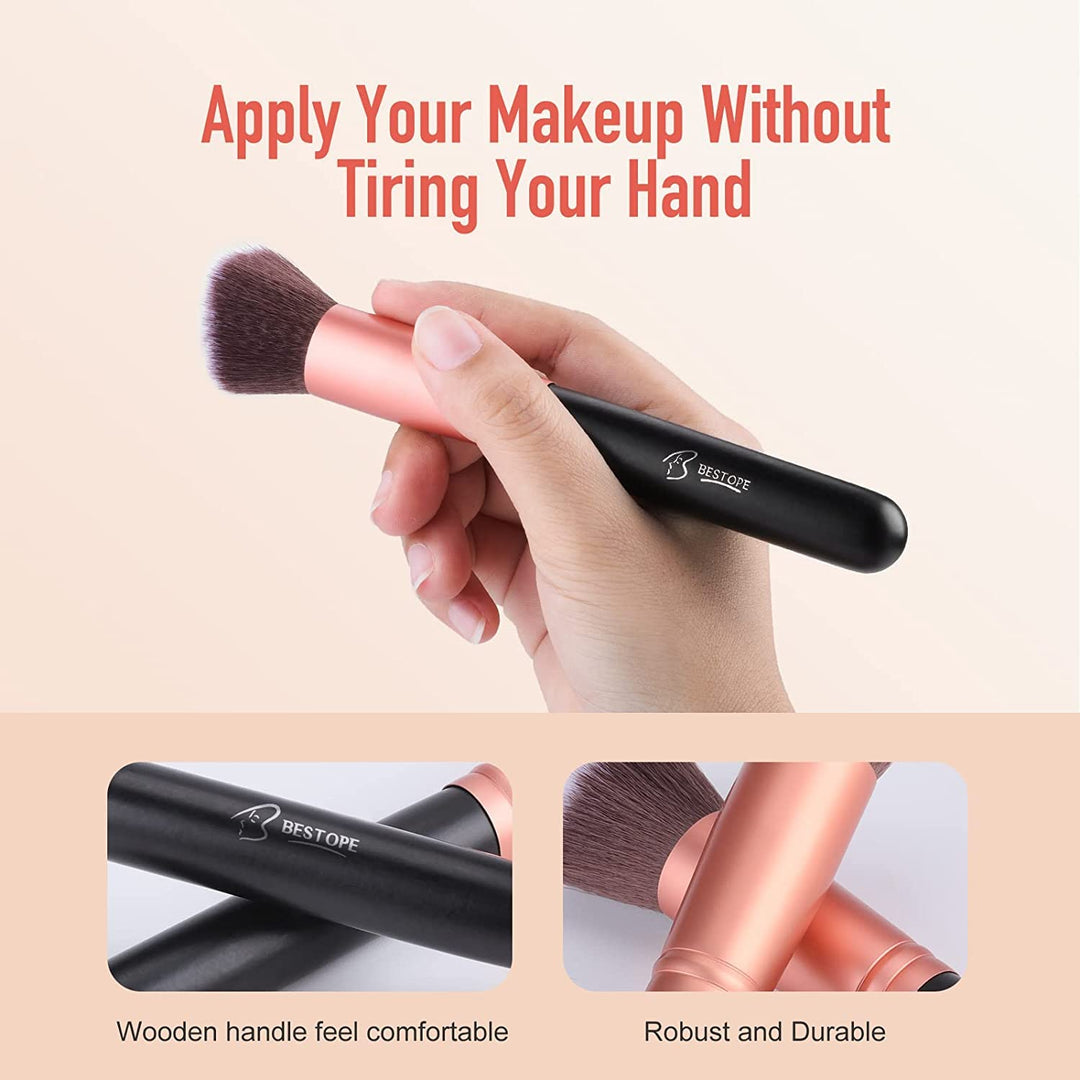BESTOPE Makeup Brushes 16 PCs Makeup Brush Set Premium - Black Rose Gold - 3alababak
