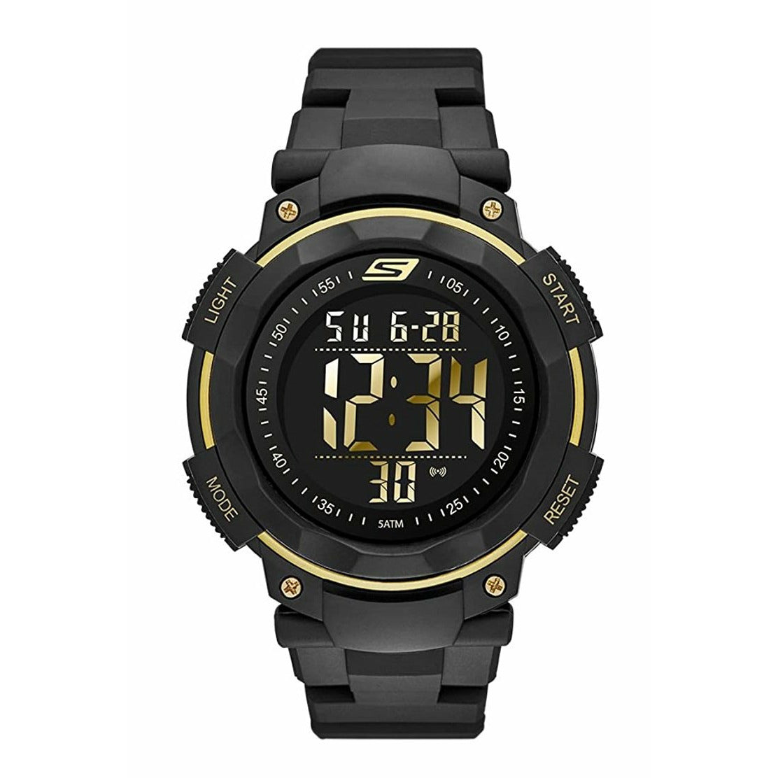 Skechers SR1019 Men's Ruhland Black & Gold Quartz Casual Digital Watch - 3alababak