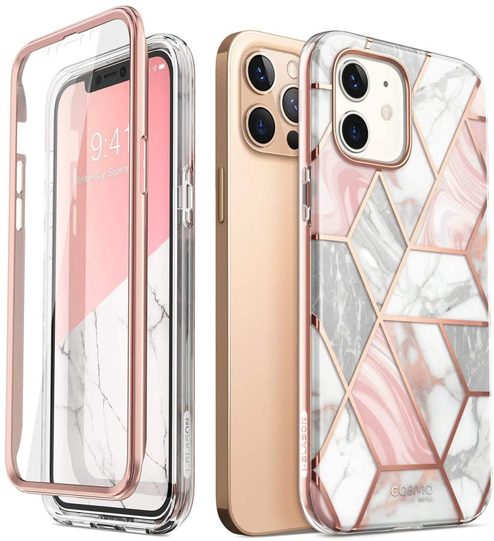 i-Blason Cosmo Series Case for iPhone 12, iPhone 12 Pro 6.1 inch (2020 Release), Slim Full-Body Stylish Protective Case with Built-in Screen Protector