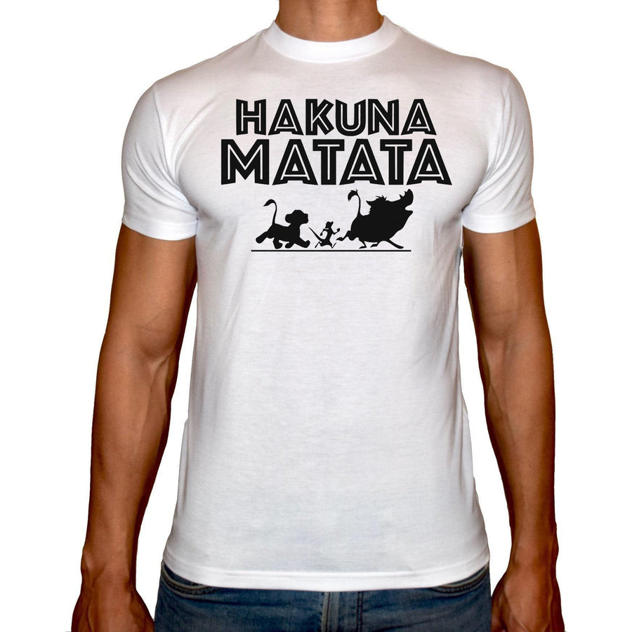 Phoenix WHITE Round Neck Printed T-Shirt Men (Hakuna matata) - 3alababak