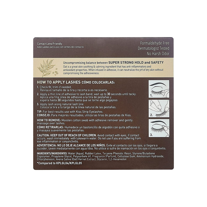 KISS Lash Couture Clear Latex Strip Lash Adhesive with Soothing Oat Extract, Precision Control Nozzle, Dermatologist Tested, Contact Lens Friendly, Formaldehyde Free, Waterproof, 0.24 Oz. - 3alababak