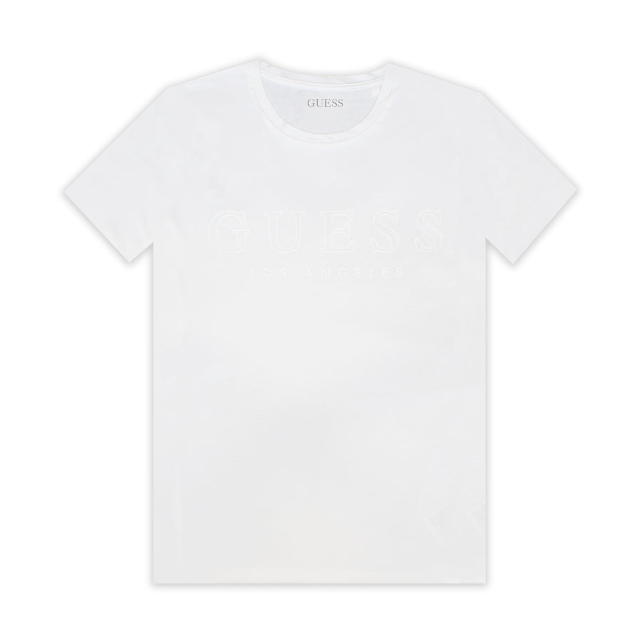 Guess Women Logo Front T-shirt - White Color - 3alababak
