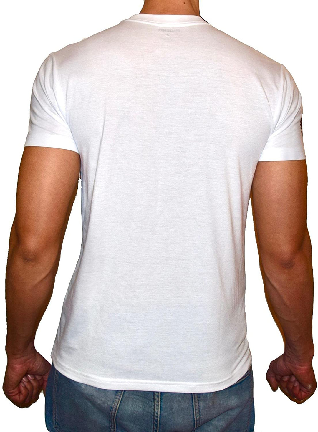 PHOENIX Basic White Round Neck T-Shirt For Men