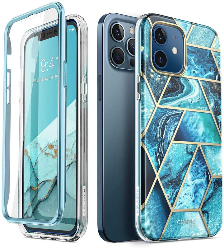 i-Blason Cosmo Series Case for iPhone 12, iPhone 12 Pro 6.1 inch (2020 Release), Slim Full-Body Stylish Protective Case with Built-in Screen Protector - 3alababak