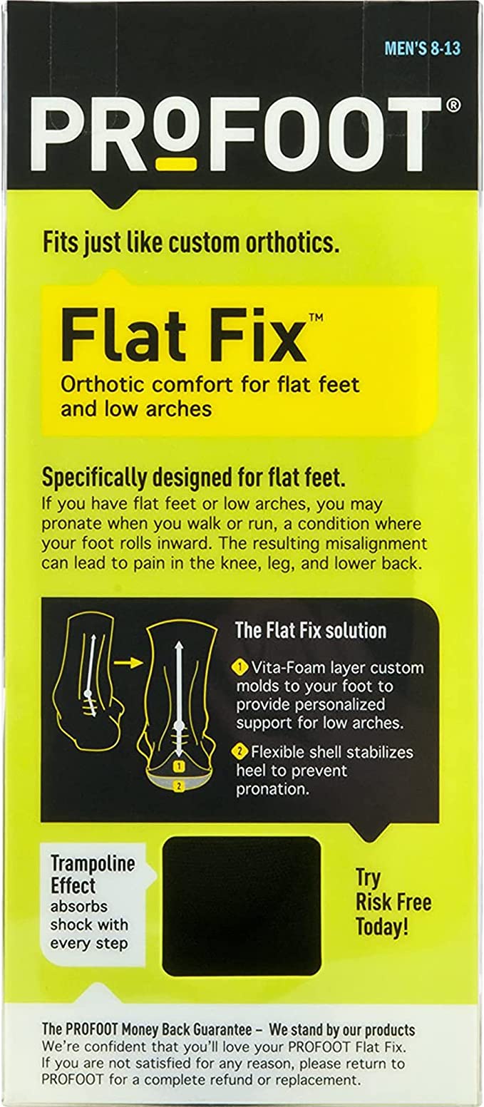 PROFOOT, Flat Fix Orthotic, Pair, Orthotic Insoles for Flat Feet