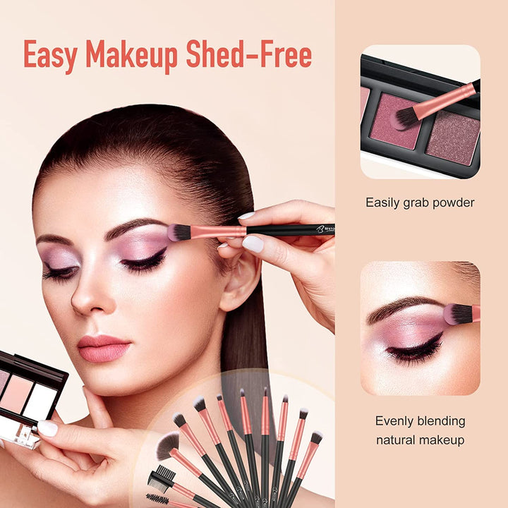BESTOPE Makeup Brushes 16 PCs Makeup Brush Set Premium - Black Rose Gold - 3alababak