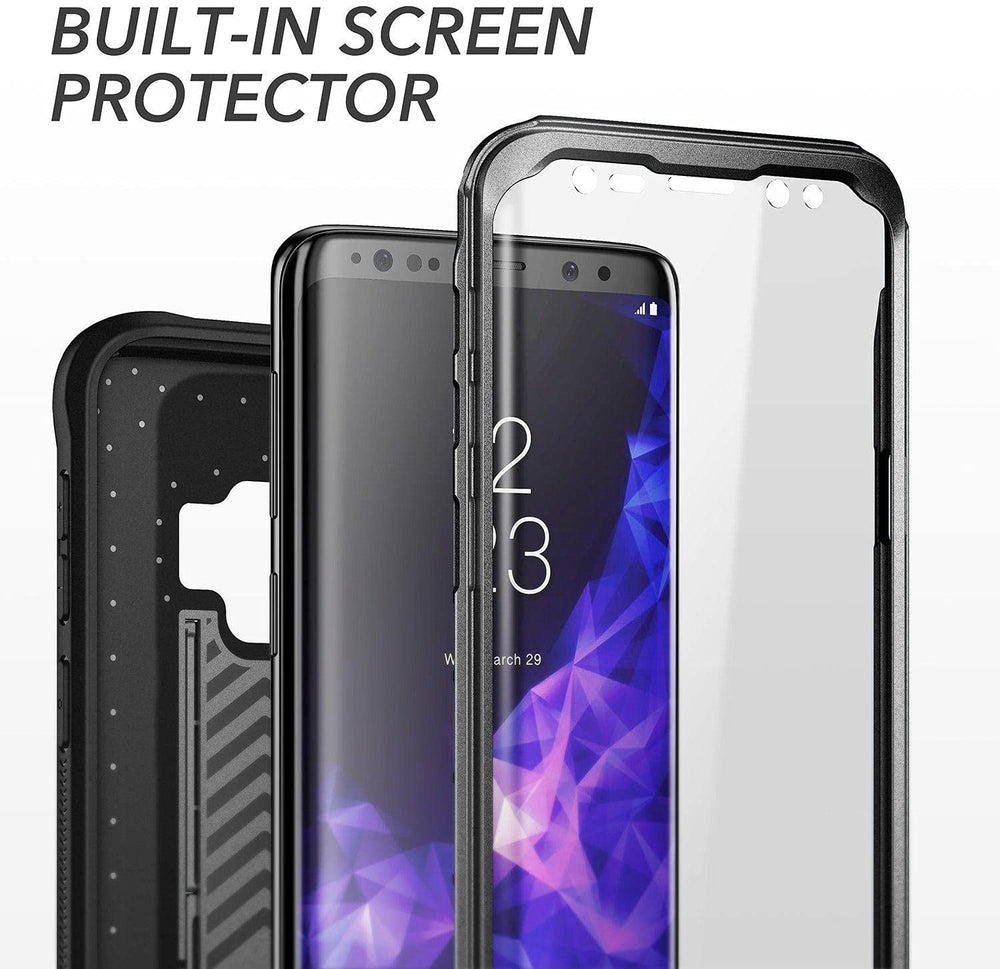 Youmaker Galaxy S9 Case, Heavy Duty Kickstand with Built-in Screen Protector Cover - 3alababak