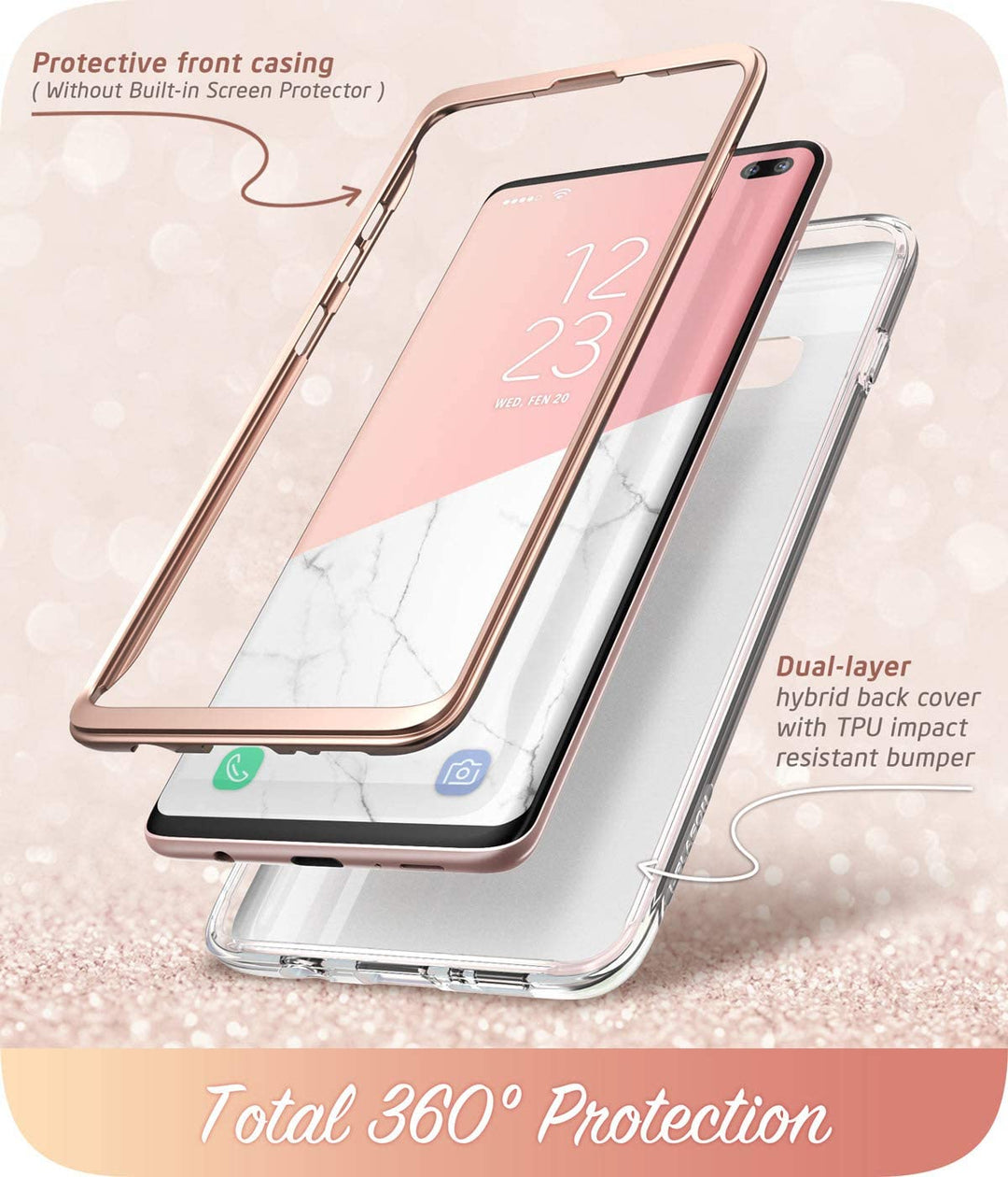 i-Blason Cosmo Series Case for Samsung Galaxy S10+ Plus, Stylish Glitter Protective Bumper Case Without Built-in Screen Protector