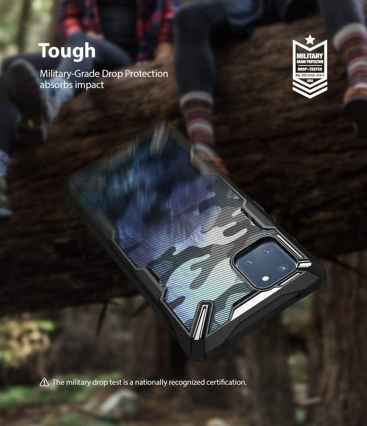 Ringke Fusion X Design Case Made for Galaxy Note 10 Lite (2020) - Camo Black - 3alababak