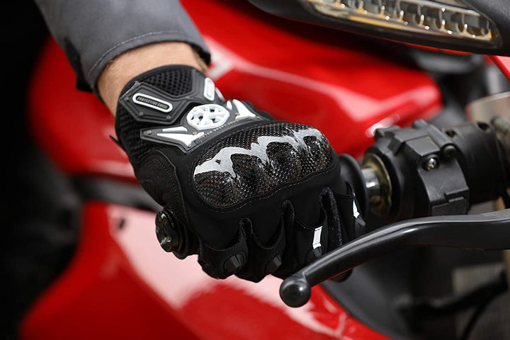 SCOYCO Touch Screen Carbon Fiber Knuckle Protective Shockproof Wear Resistant Ventilate Crashproof Summer Breathable Motorcycle Gloves