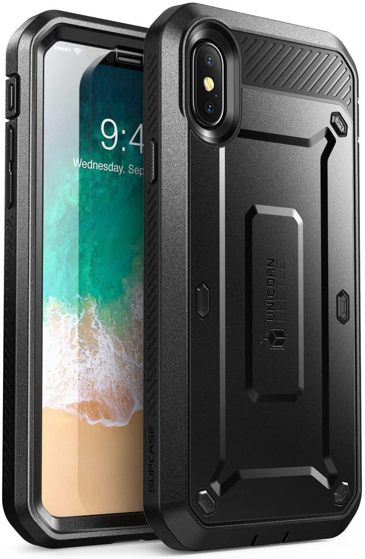 Supcase iPhone Xs, iPhone X Case, Full-body Rugged Holster Case with Built-in Screen Protector Unicorn Beetle PRO Series - 3alababak