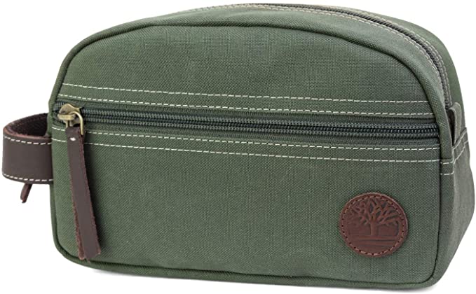 Timberland Men's Toiletry Bag Canvas Travel Kit Organizer - Olive - 3alababak