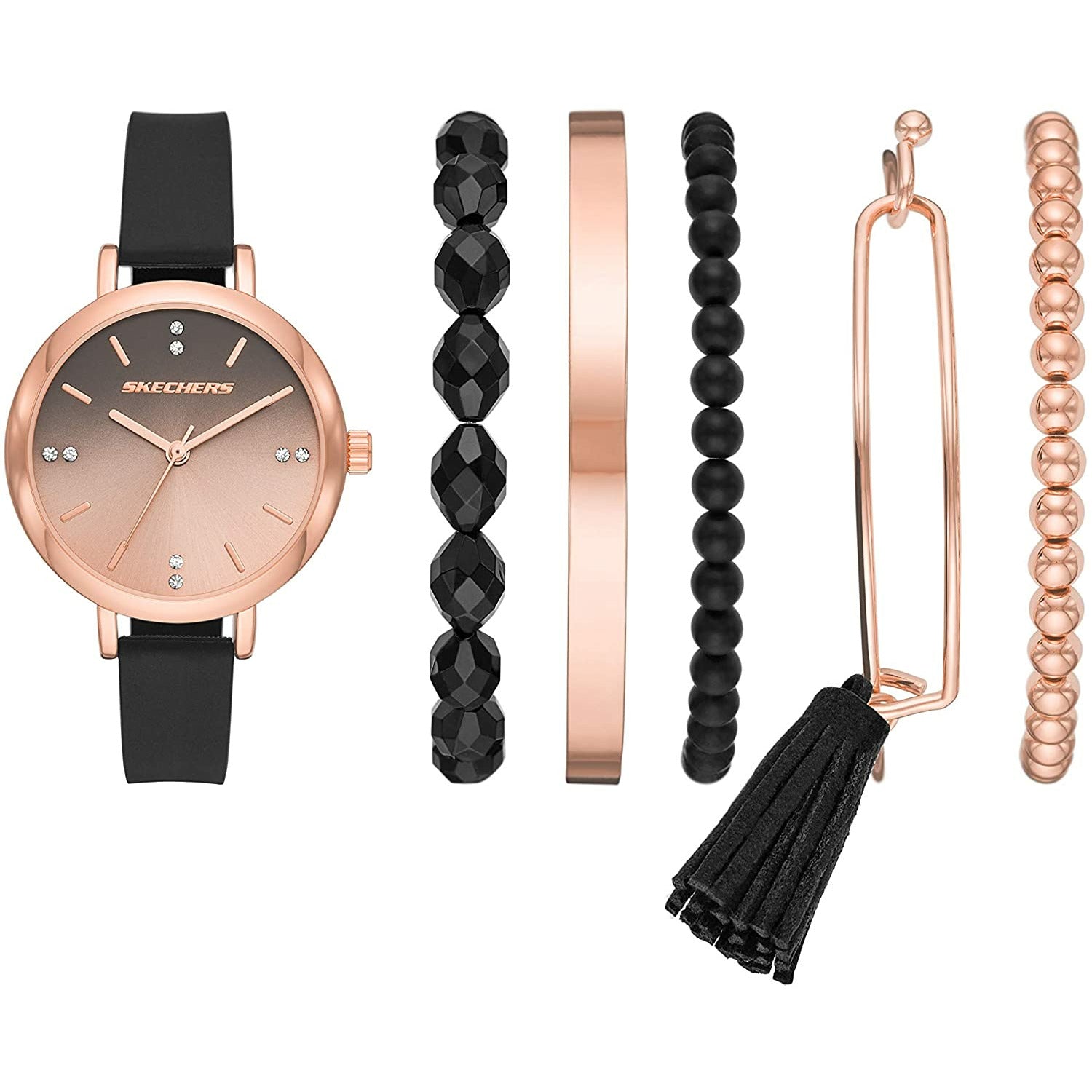 Skechers SR9033 Women's Quartz Watch Gift Set Black - 3alababak