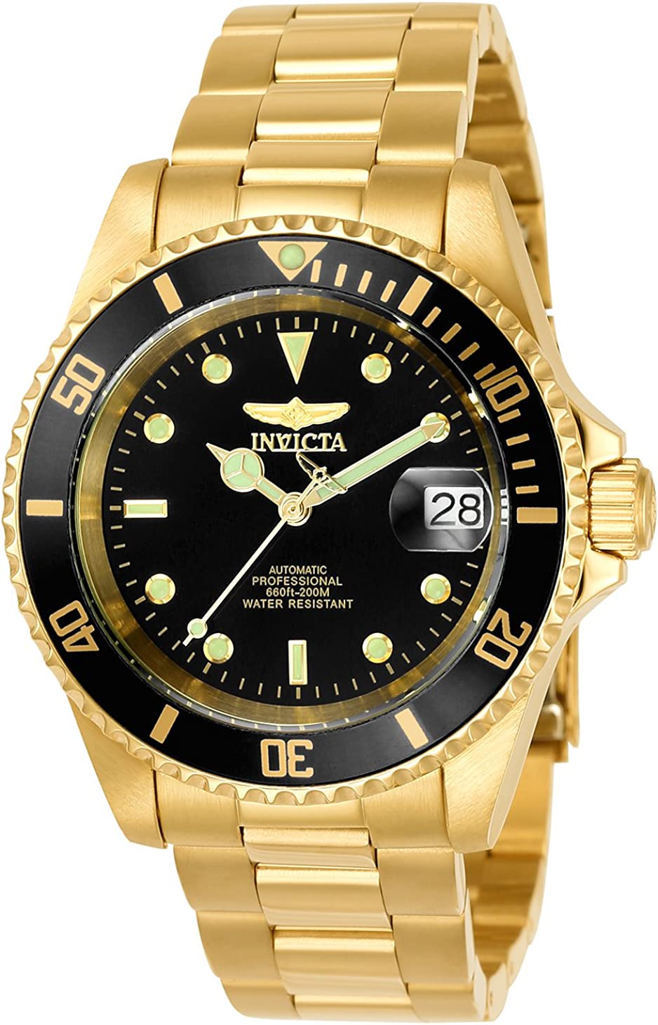Invicta Men's 8929OB Pro Diver Analog Display Japanese Automatic Gold/Black Watch