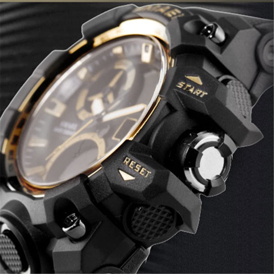 Military Men's Sports Analog Quartz Watch Dual Display Alarm Digital Watches with LED Backlight SM1545 - 3alababak