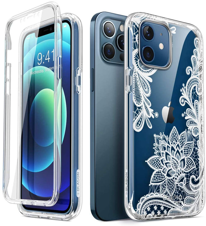 i-Blason Cosmo Series Case for iPhone 12, iPhone 12 Pro 6.1 inch (2020 Release), Slim Full-Body Stylish Protective Case with Built-in Screen Protector - 3alababak