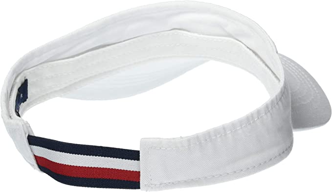 Tommy Hilfiger Men's Dad Hat Flag Solid Cotton Visor Cap - Bright Classic White - 3alababak