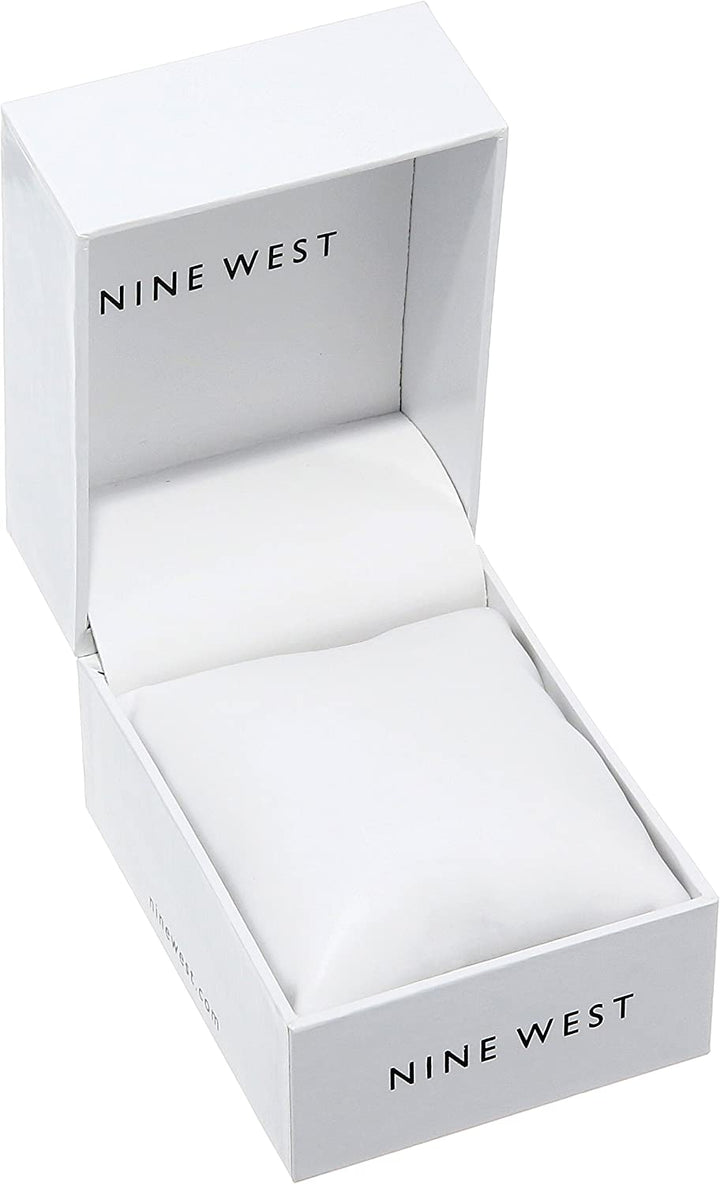 Nine West Women's NW/2098CHGB Crystal Accented Bracelet Watch - 3alababak