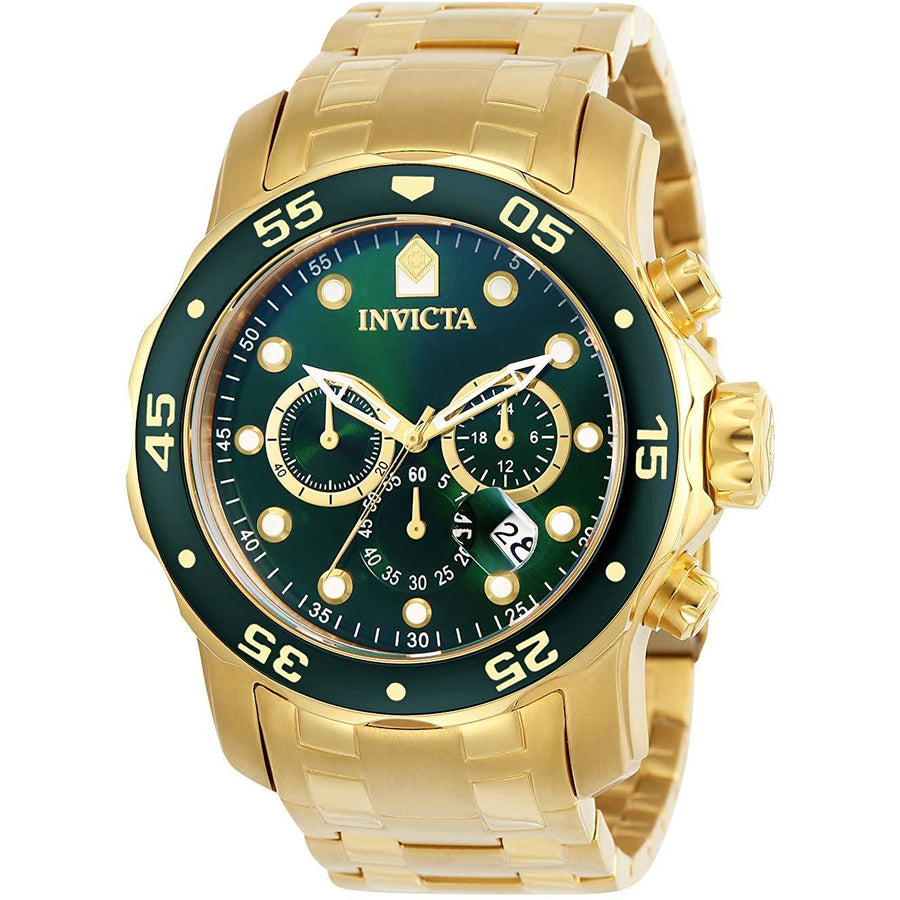Invicta Men's 0075 Pro Diver Chronograph 18k Gold-Plated Watch - 3alababak