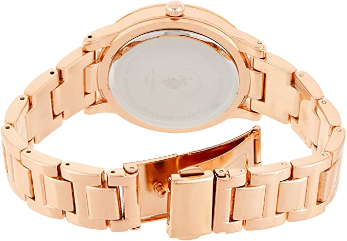 U.S. Polo Assn. Women's Quartz Watch With Alloy Strap, Gold, 16 (Model: USC40330AZ) - 3alababak