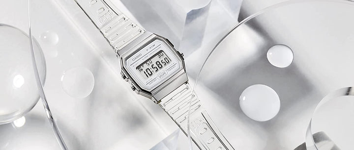 Casio Quartz Watch with Resin Strap, Clear, 20 (Model: F-91WS-7CF) - 3alababak