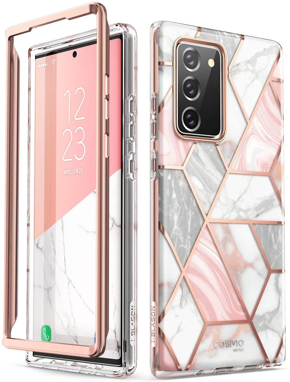 i-Blason Cosmo Series Case Designed for Galaxy Note 20 5G 6.7 inch (2020 Release), Protective Bumper Marble Design Without Built-in Screen Protector - 3alababak
