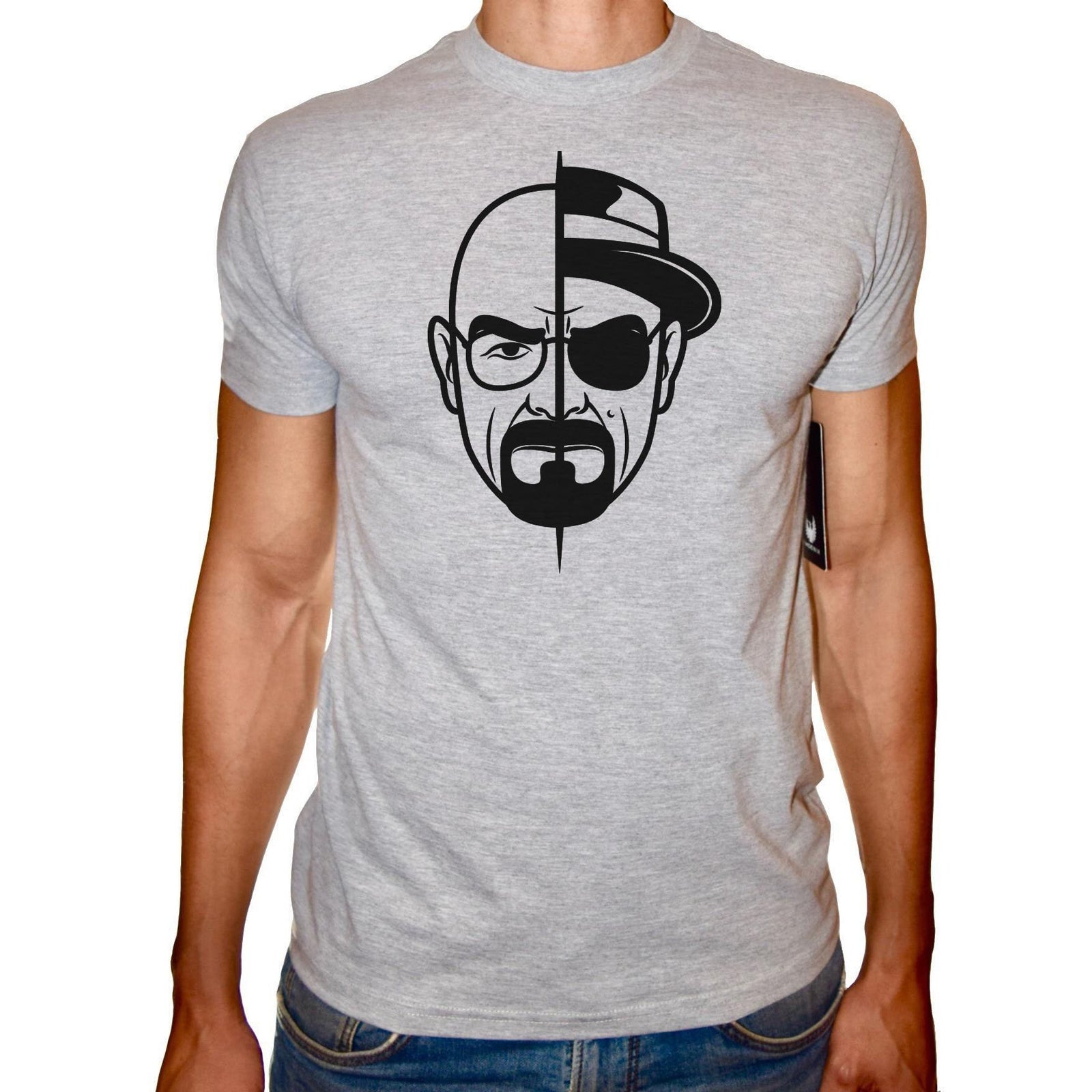 Phoenix GREY Round Neck Printed T-Shirt Men (Breaking bad) - 3alababak