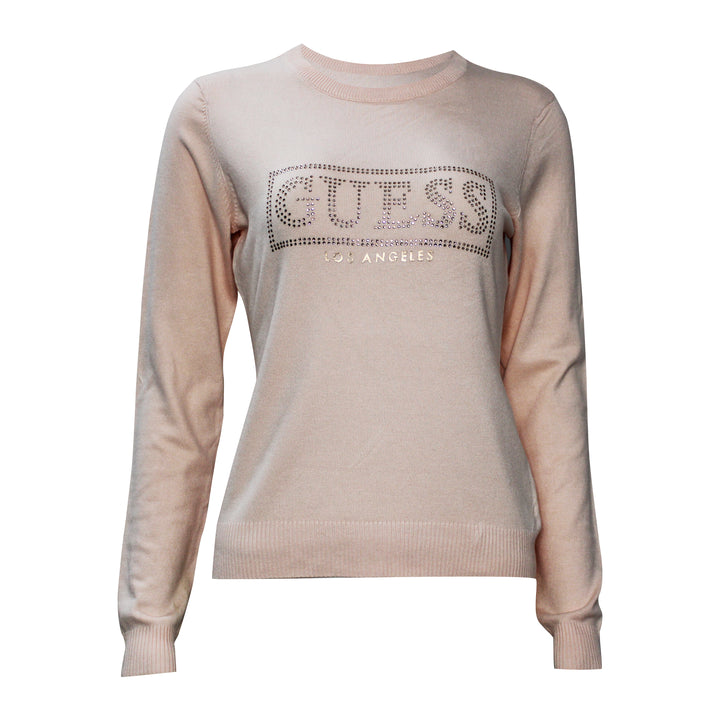 Guess Women Long Sleeve Simone Front Logo Sweater Top - 3alababak