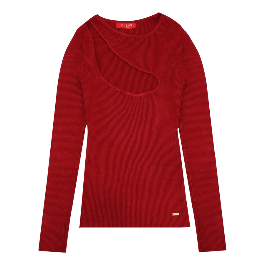 Guess Women Long Sleeve Red Open Sweater Top - 3alababak