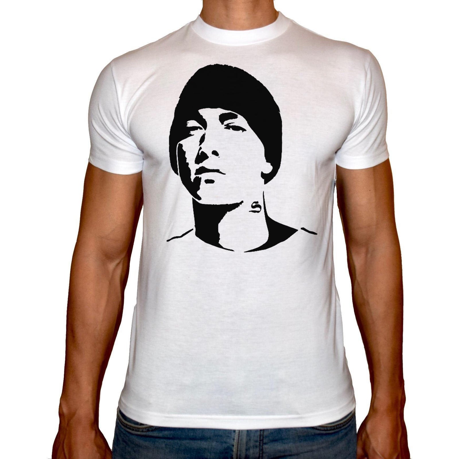 Phoenix WHITE Round Neck Printed T-Shirt Men (Emanim) - 3alababak