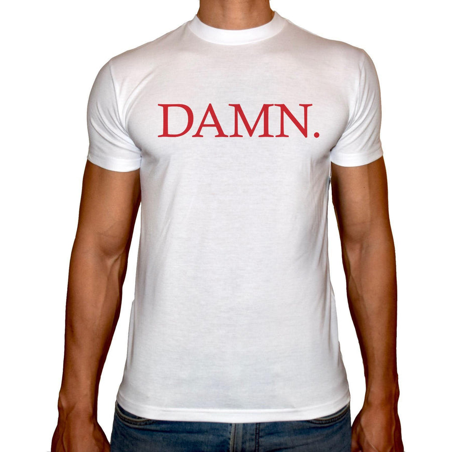 Phoenix WHITE Round Neck Printed T-Shirt Men (Damn) - 3alababak
